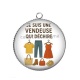 Pendentif Cabochon Argent - je suis une vendeuse qui déchire