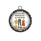 Pendentif Cabochon Argent - je suis une vendeuse qui déchire