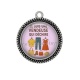 Pendentif Cabochon Argent - je suis une vendeuse qui déchire