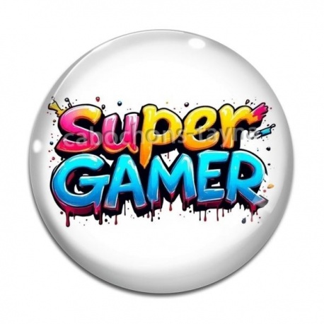 Cabochon Verre - super gamer