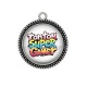 Pendentif Cabochon Argent - super tonton gamer