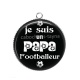 Pendentif Cabochon Argent - je suis un papa footballeur
