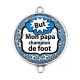 Connecteur Cabochon Argent - mon papa champion de foot