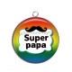 Pendentif Cabochon Argent - super papa