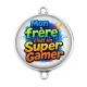 Connecteur Cabochon Argent - mon frère c'est un super gamer