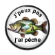 Cabochon Résine - j'peux pas j'ai pêche