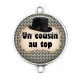 Connecteur Cabochon Argent - un cousin au top