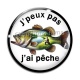 Cabochon Verre - j'peux pas j'ai pêche