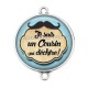 Connecteur Cabochon Argent - je suis un cousin qui déchire