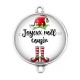 Connecteur Cabochon Argent - joyeux noël cousin