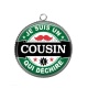 Pendentif Cabochon Argent - je suis un cousin qui déchire