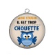 Pendentif Cabochon Argent - mon cousin il est trop chouette