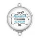 Connecteur Cabochon Argent - meilleur cousin du monde
