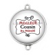 Connecteur Cabochon Argent - meilleur cousin du monde