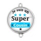 Connecteur Cabochon Argent - je suis un super cousin