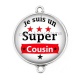 Connecteur Cabochon Argent - je suis un super cousin