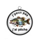 Pendentif Cabochon Argent - j'peux pas j'ai pêche