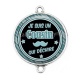 Connecteur Cabochon Argent - je suis un cousin qui déchire