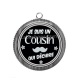 Pendentif Cabochon Argent - je suis un cousin qui déchire