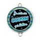 Connecteur Cabochon Argent - je suis un cousin qui déchire