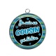 Pendentif Cabochon Argent - je suis un cousin qui déchire