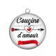 Pendentif Cabochon Argent - cousine d'amour, forever