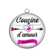 Pendentif Cabochon Argent - cousine d'amour, forever