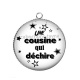 Pendentif Cabochon Argent - une cousine qui déchire