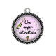 Pendentif Cabochon Argent - une super viticultrice 