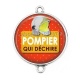 Connecteur Cabochon Argent - pompier qui déchire
