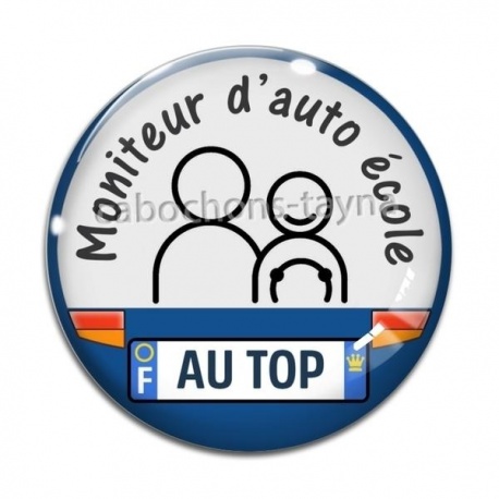 Cabochon Verre - moniteur d'auto école au top