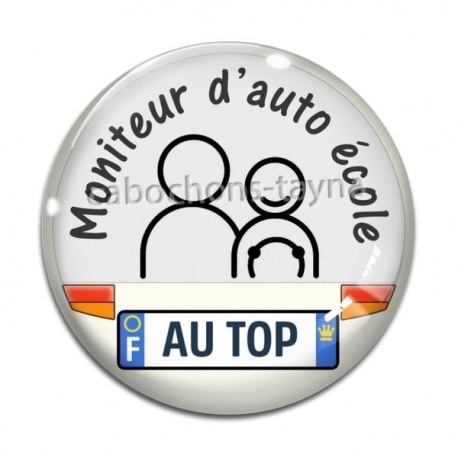 Cabochon Verre - moniteur d'auto école au top