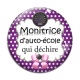 Cabochon Verre -  monitrice d'auto école qui déchire