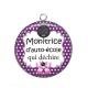Pendentif Cabochon Argent -  monitrice d'auto école qui déchire
