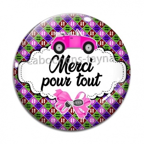 Cabochon Verre - merci pour tout