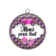 Pendentif Cabochon Argent - merci pour tout