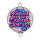 Connecteur Cabochon Argent - mon amie est une super gameuse