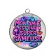 Pendentif Cabochon Argent - mon amie est une super gameuse