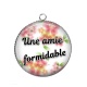 Pendentif Cabochon Argent - une amie formidable