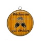 Pendentif Cabochon Argent - bucheron qui déchire