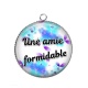 Pendentif Cabochon Argent - une amie formidable