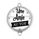 Connecteur Cabochon Argent - une amie au top