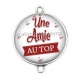 Connecteur Cabochon Argent - une amie au top