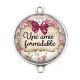Connecteur Cabochon Argent - une amie formidable