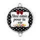 Connecteur Cabochon Argent - une amie pour la vie