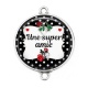 Connecteur Cabochon Argent - une super amie