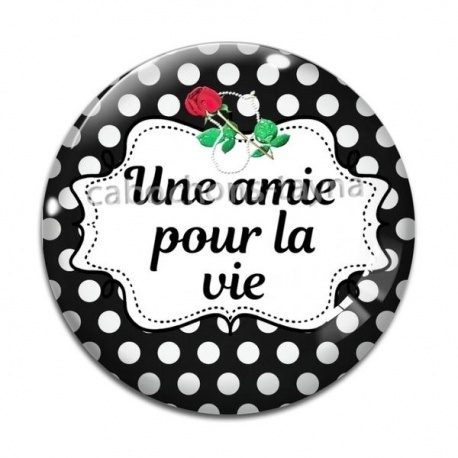 Cabochon Verre - une amie pour la vie