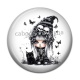 Cabochon Résine - petite fille gotique