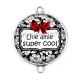 Connecteur Cabochon Argent - une amie super cool