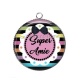 Pendentif Cabochon Argent - super amie